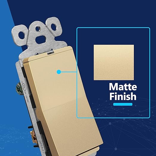 LIDER Minimalist Design Matte Finish Lighted Decorator Switch