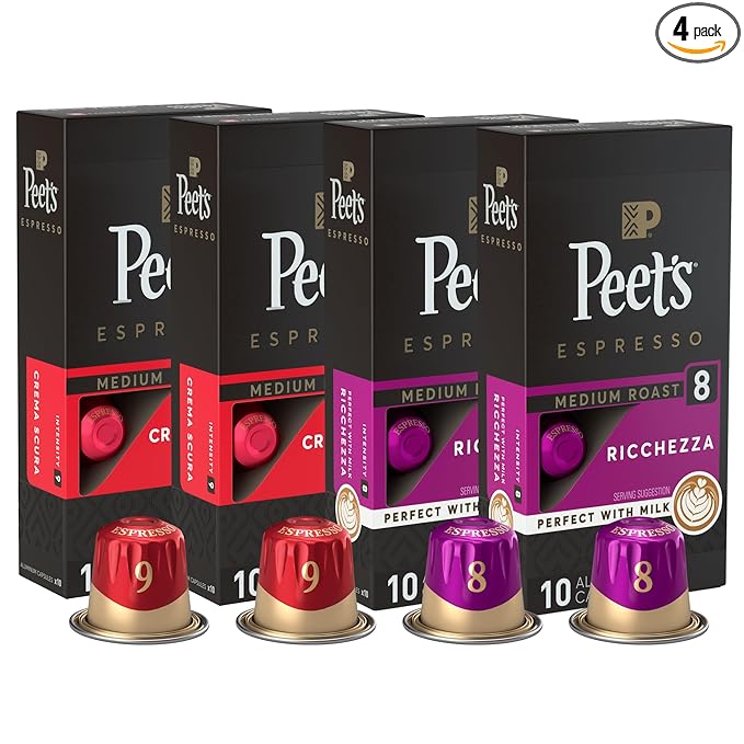 Peet's Coffee, Medium Roast Espresso Capsules Variety Pack, Compatible (4...