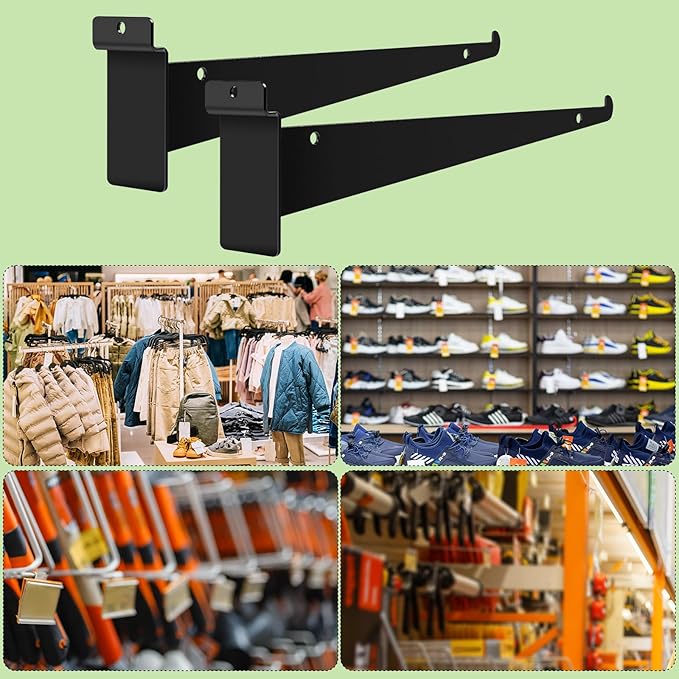 24Pcs Slatwall Shelf Bracket 14 inch, Heavy Duty Slatwall Knife Shelf Bracket