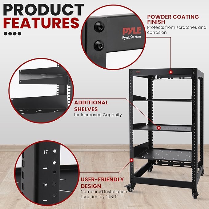 Pyle 20U Open Frame Server Rack
