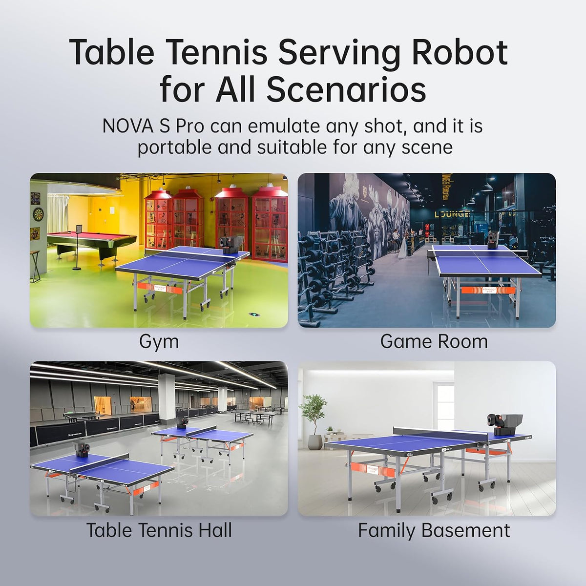 PONGBOT Table Tennis Robot: APP Control 264 Drills, Portable Ping Pong Machin...