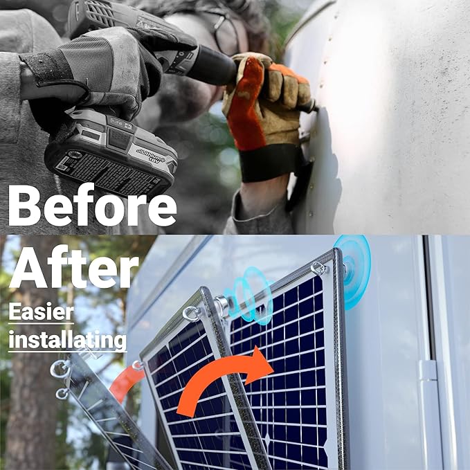 POWOXI Solar Panel Kit 12V 20W Magnetic + MPPT Charge Controller Waterproof