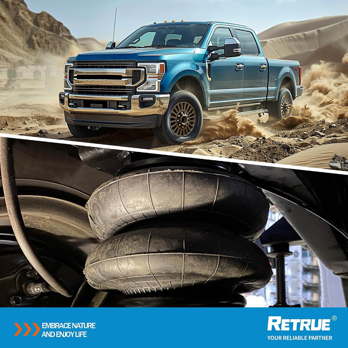RETRUE Rear Air Bags Suspension Kit for 2011-2016 Ford F250 F350