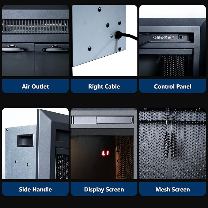 25.4 Inches Electric Fireplace Insert, 750W/1500W Fireplace Heater