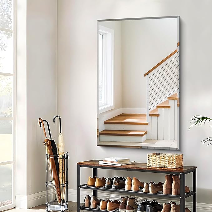 CILIBER Beveled Bathroom Mirror, 30x48 Large Frameless Mirrors