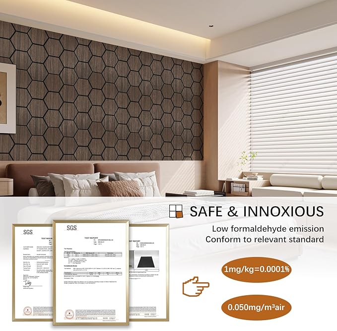 Hexagon Acoustic Wall Panels, Self-Adhesive Sound Absorbing Wall Panel by ARM...