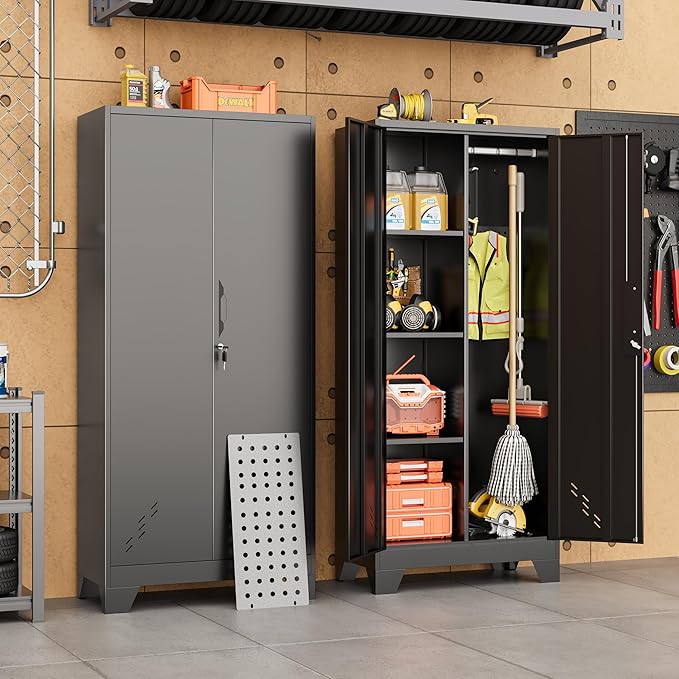 Storage Cabinet 61" H, Metal Outdoor Sheds