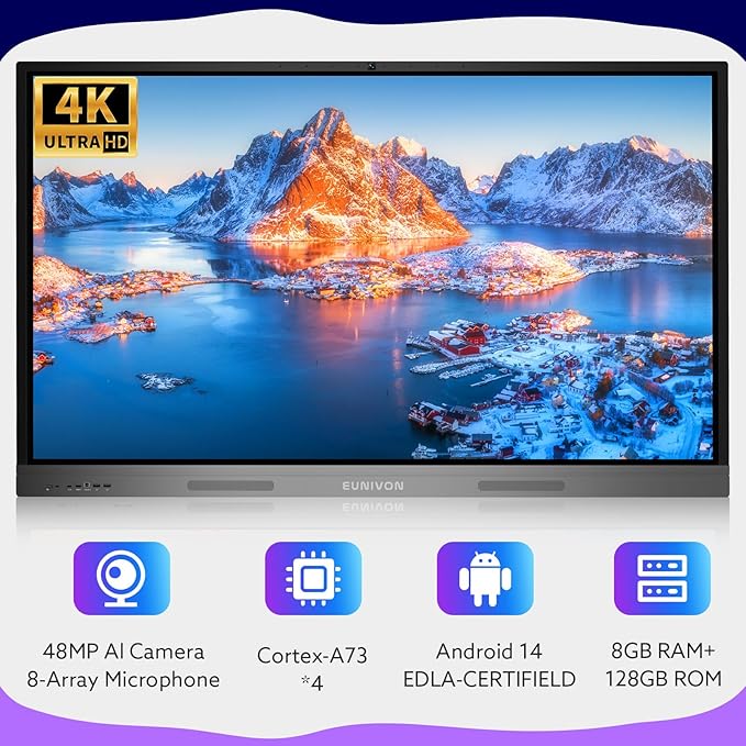 Smart Board 55" 4K Interactive Whiteboard Google EDLA-Certified