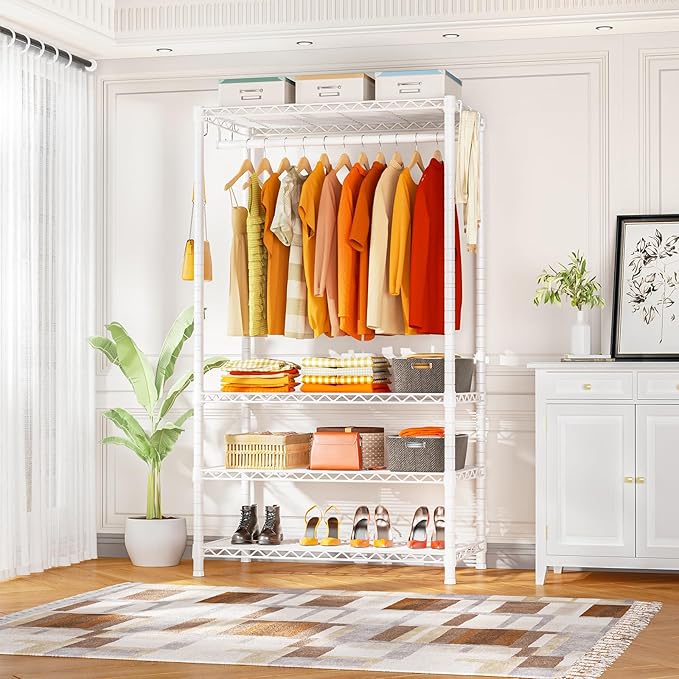 Ulif H4 Portable Closets, 4-Tier Metal Clothes Garment Rack