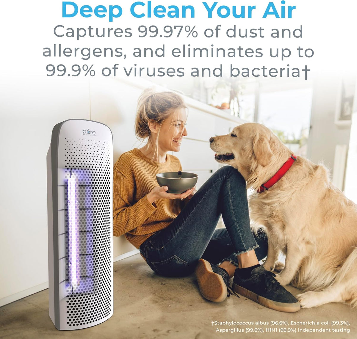 Pure Enrichment PureZone Elite 4-in-1 HEPA Air Purifier for Large Rooms