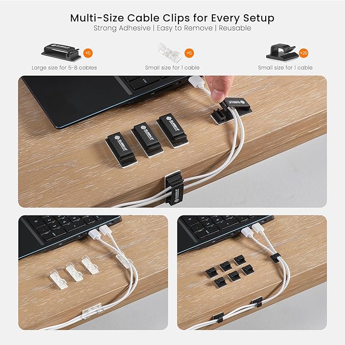 EUREKA ERGONOMIC Metal 316 PCS Cable Management Organizer Kit Cable Raceways