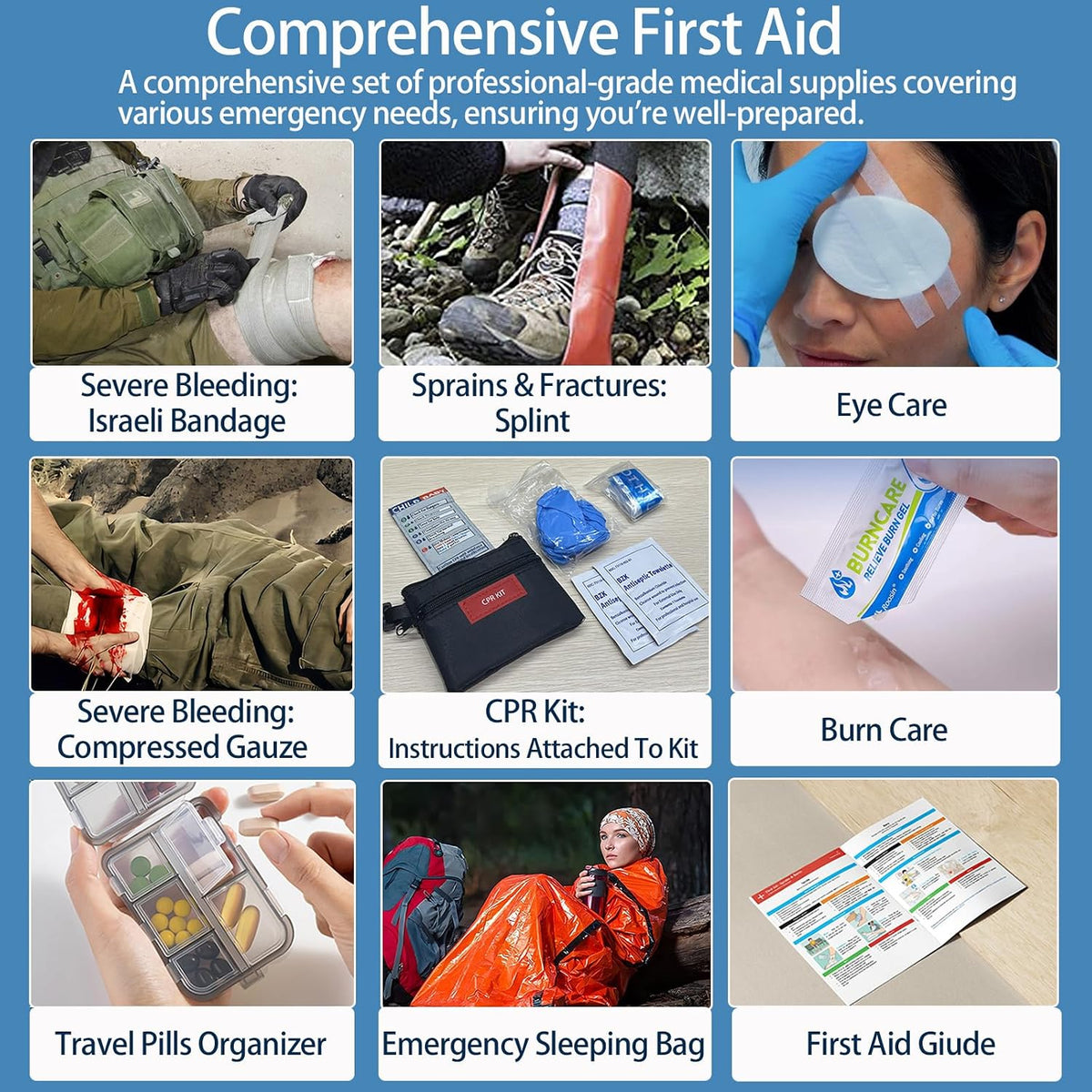 Besst Survivor Comprehensive First Aid Kits- Advanced Trauma Kits with Labele...