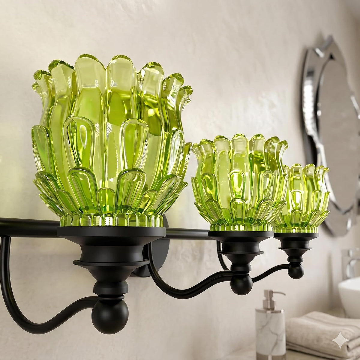 3-Light Bathroom Vanity Light Fixture Wall Mounted Mirror Front Lamp
