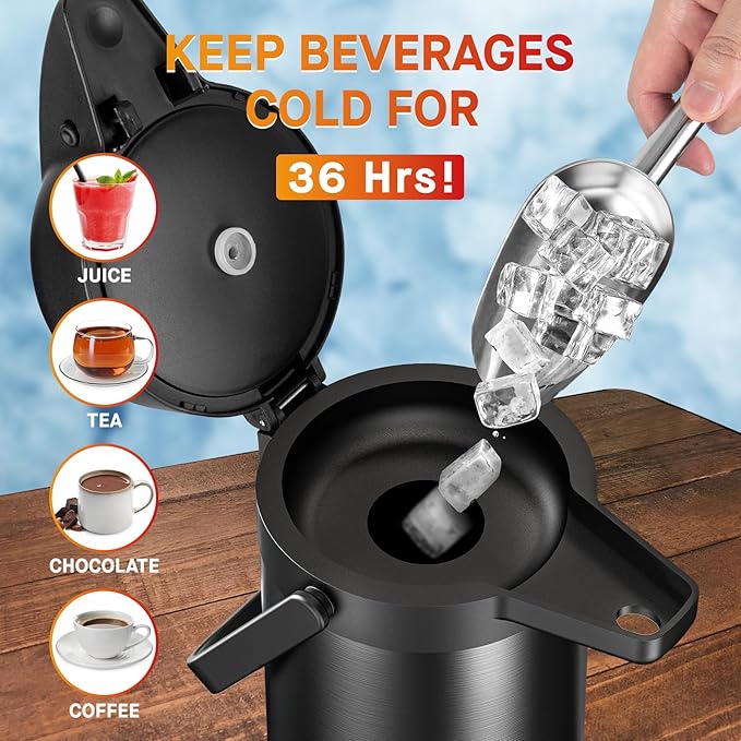 Airpot Coffee Carafe for Keeping Hot - 102 OZ/ 3.0L Coffee Dispenser -