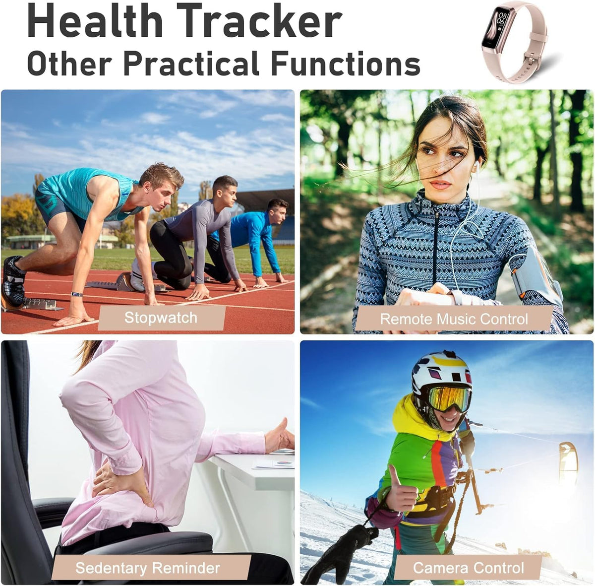 Fitness Tracker with Step Counter/Calories/Stopwatch, Activity Tracker, Healt...