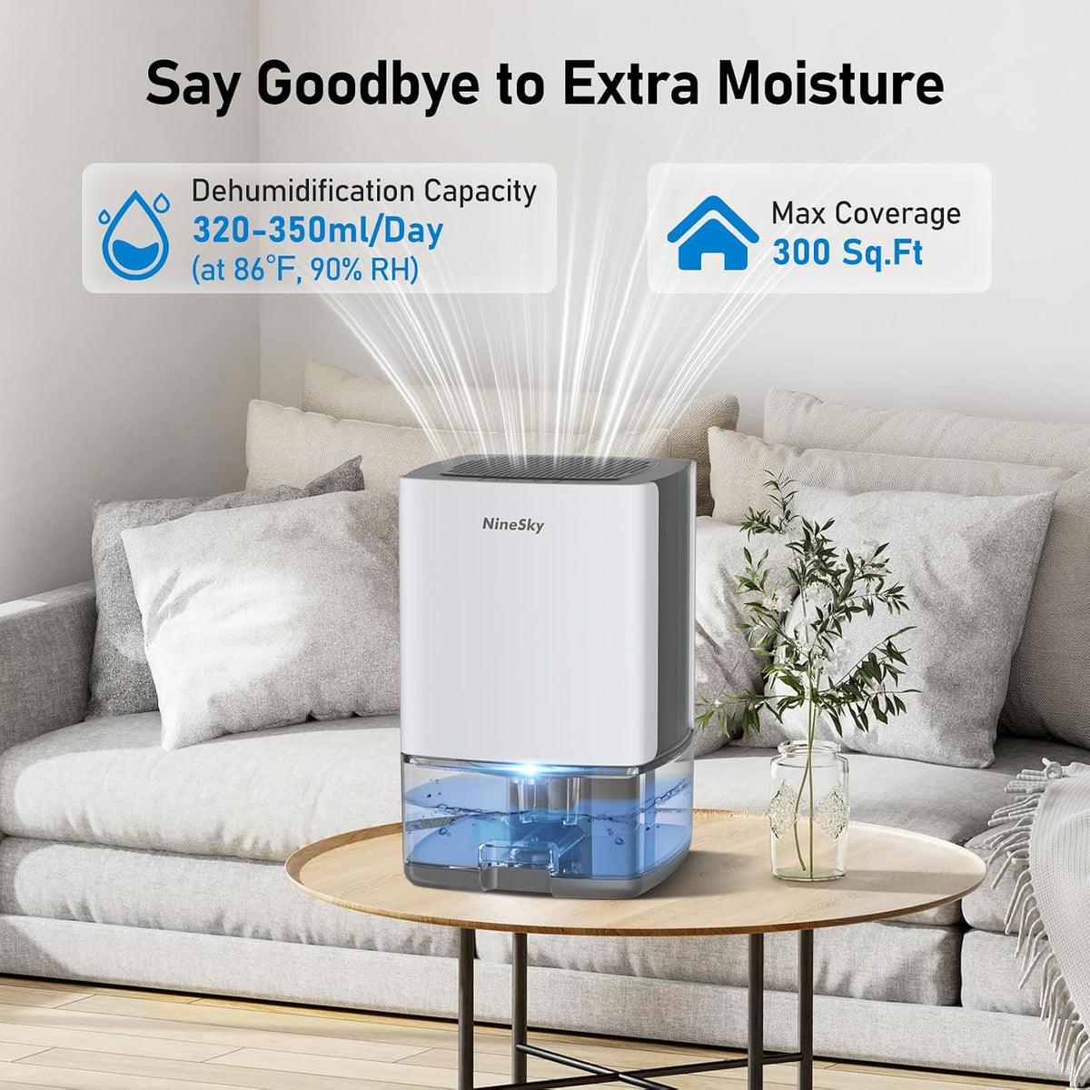 Small Dehumidifier for Home, 35oz Water Tank(300 sq.ft Coverage),Dehumidifier...