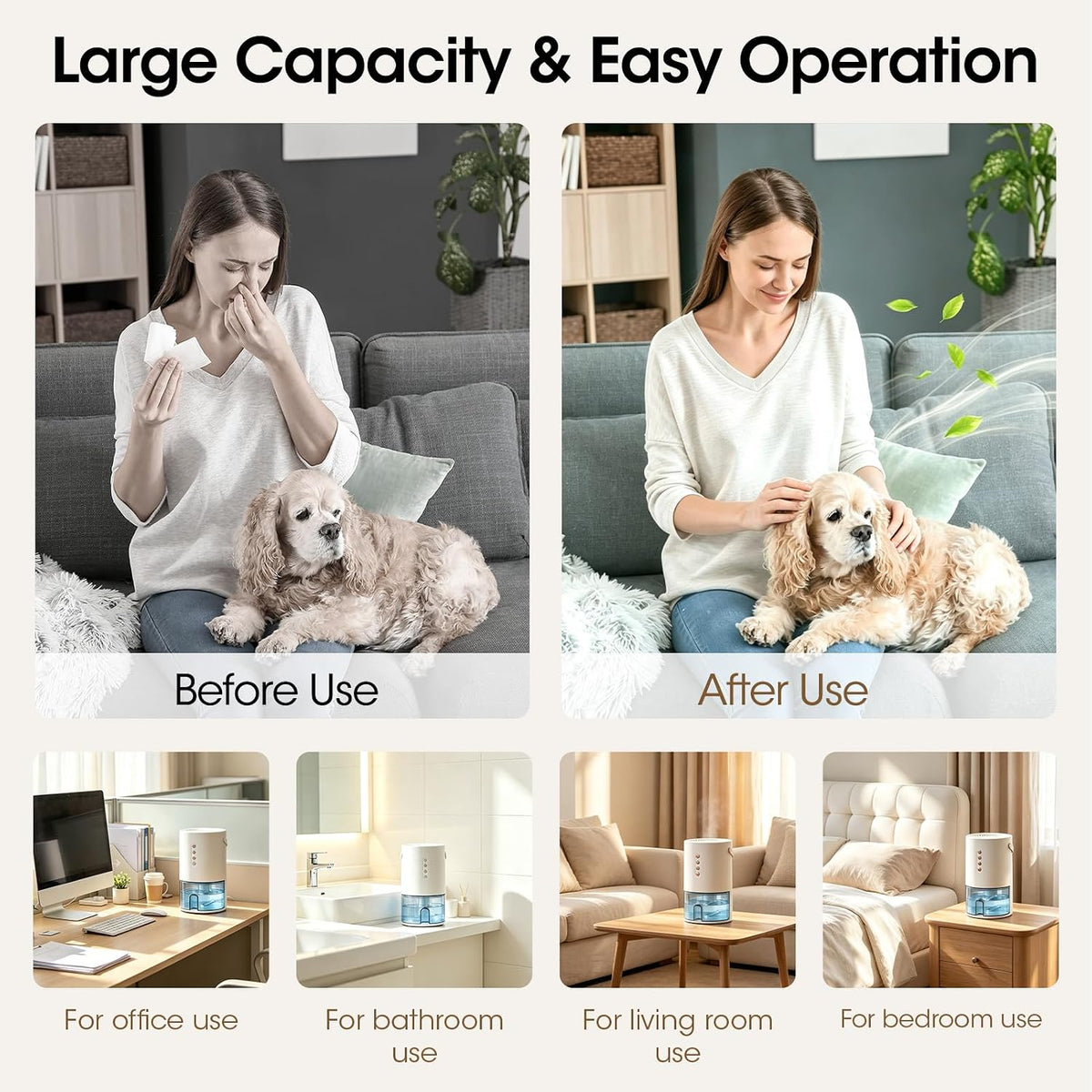 Small Dehumidifier,Ultra Quiet & Auto Shut Off Dehumidifier for Bedroom,1...