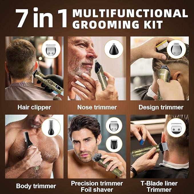 Ufree Beard Trimmer for Men, Electric Razor Shaver, Cordless Hair Clipper