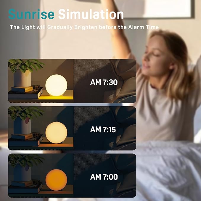 JALL Sunrise Alarm Clock White Noise Sound Machine