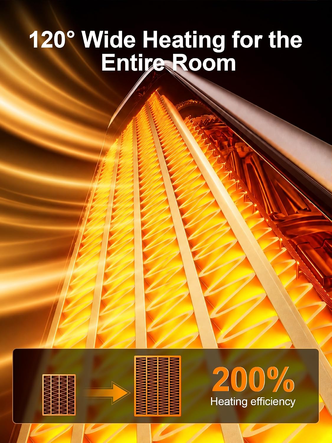 Uthfy 33'' Space Heaters for Indoor Use, 1500W Electric Heaters, 3D F...