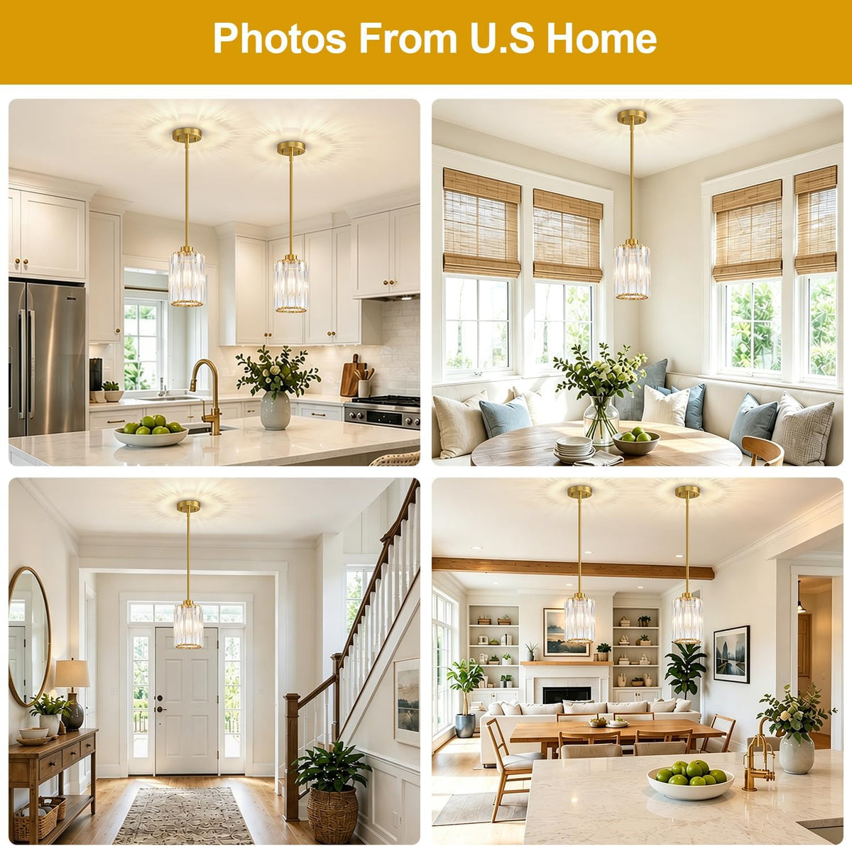 MQMQA Island Pendant Lights Kitchen Island 3 Pack Hanging Light Fixture
