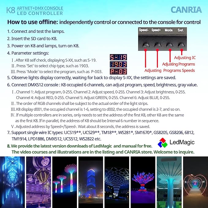 CANRIA K8 ARTNET+DMX CONSOLE LED CONTROLLER, Suitable