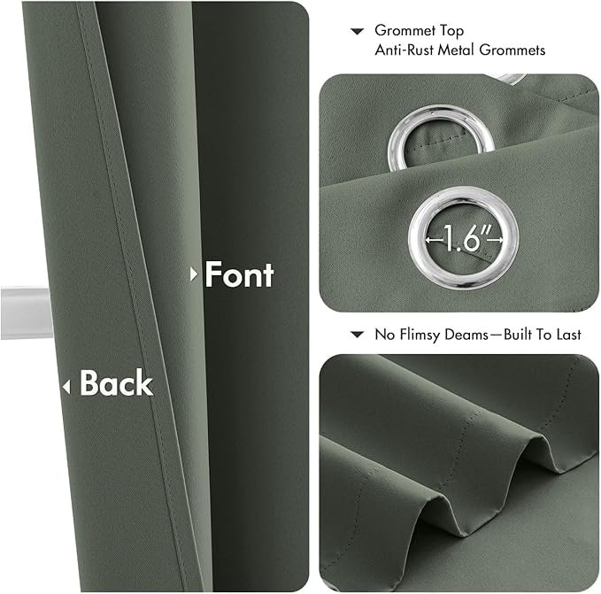 MIULEE Dark Mallard Blackout Curtains