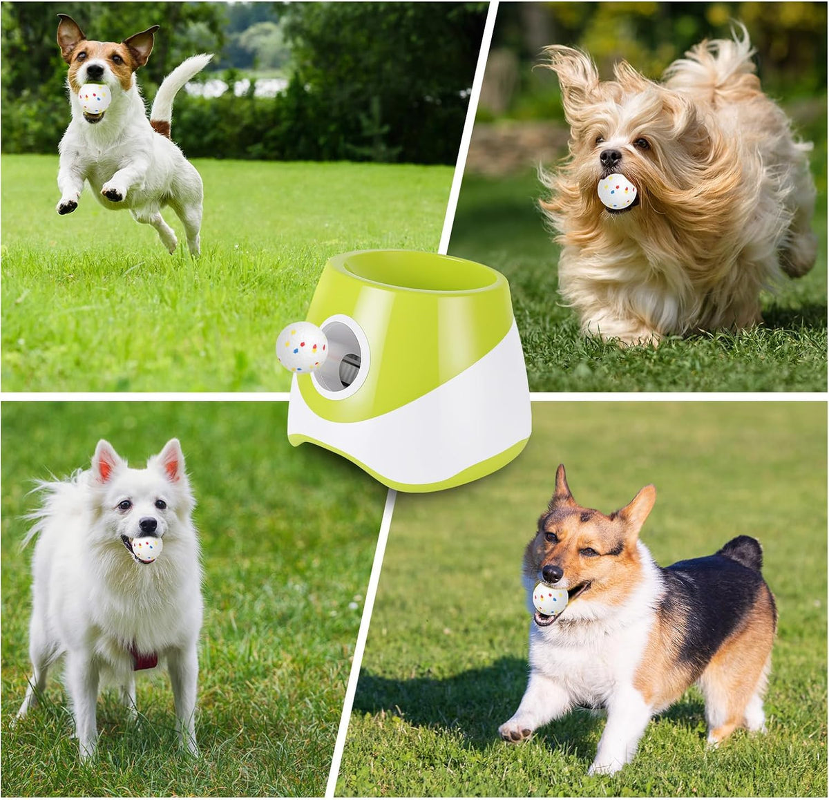 Automatic Dog Ball Launcher, Dog Ball Thrower with 3 Launching Distance