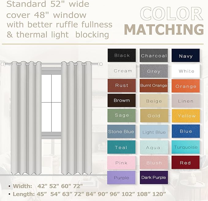 KOUFALL Gold Luxury Curtains 108 Inch Long