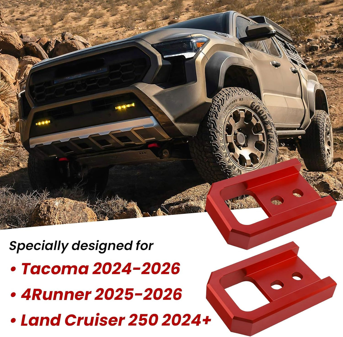 Tow Hooks for Tacoma 2024-2026/4Runner/Land Cruiser 250 Red