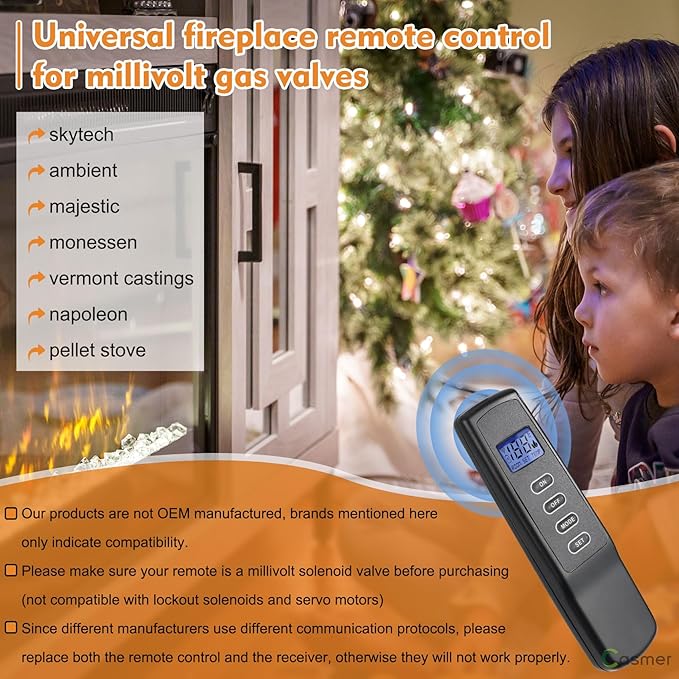 Upgraded Universal Fireplace Remote Control, Fit