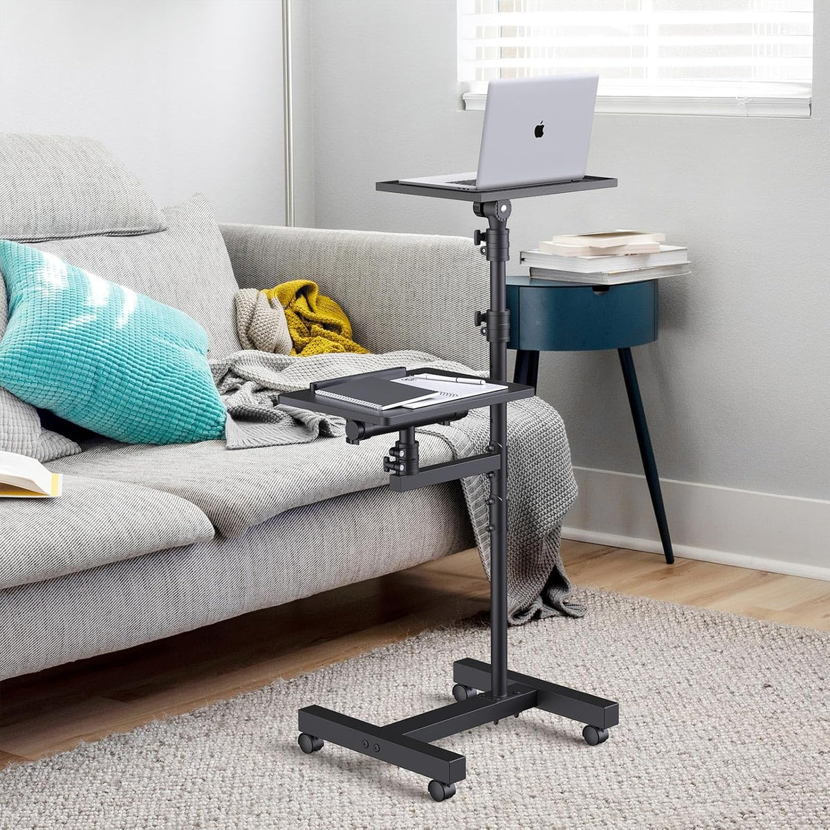 Facilife 2 Shelves Projector Stand Tripod, Height Adjustable Max 64"