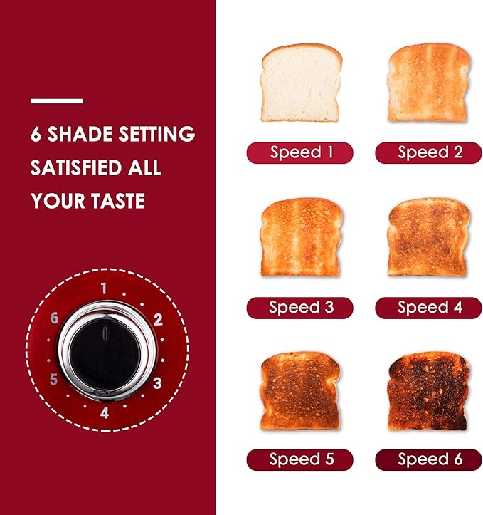 Roter Mond 4 Slice Toaster Retro Stainless Steel