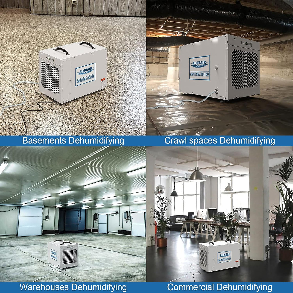 ALORAIR 235 Pints Crawlspace Dehumidifier with Pump, Sentinel HDi120