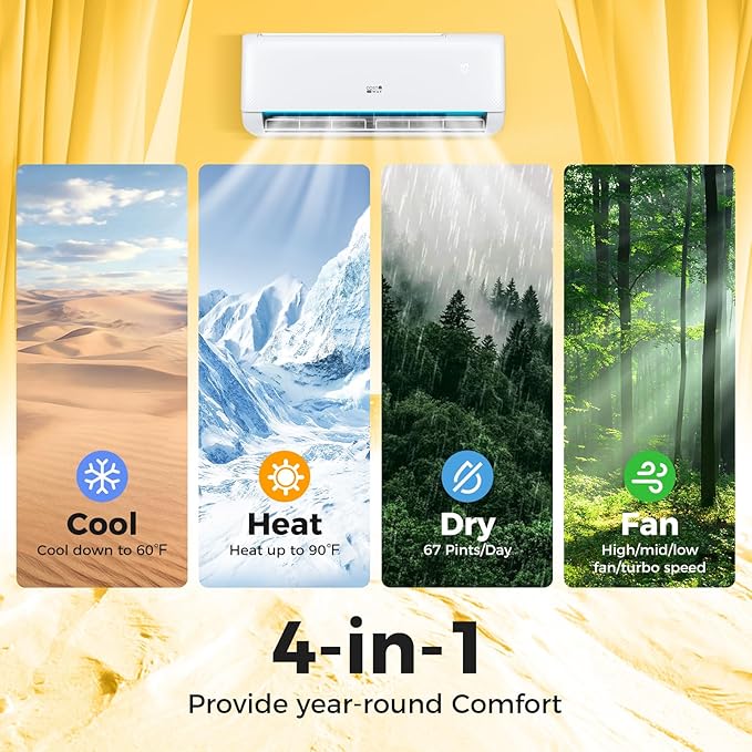 COSTWAY 18, 000 BTU Mini Split Air Conditioner, Energy Star,
