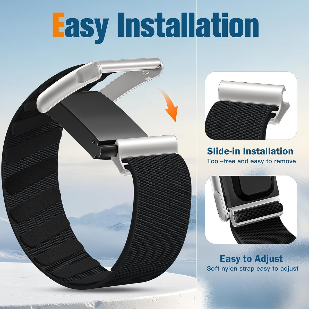 Maledan 3 Pack Nylon Sport Band for Whoop 5.0/MG Bands, One, Peak and Life