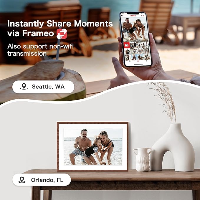 Digital Picture Frame, 10.1'' Frameo Digital Frame Wifi, 32GB Memory,...