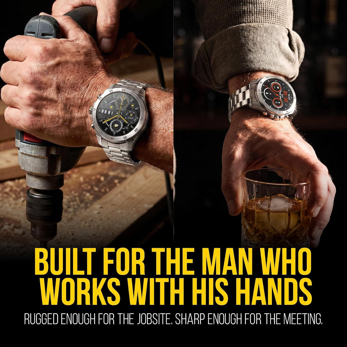 ALPHAGEAR Commander Rugged Smartwatch for Men, Heavy-Duty Tactical Watch