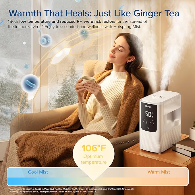 LEVOIT Humidifiers for Bedroom Home, Smart Warm and Cool Mist Air Humidifier