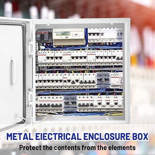 Outdoor Electrical Box 16 x 16 x 6''D NEMA 4X Enclosure Steel Box, Wa...