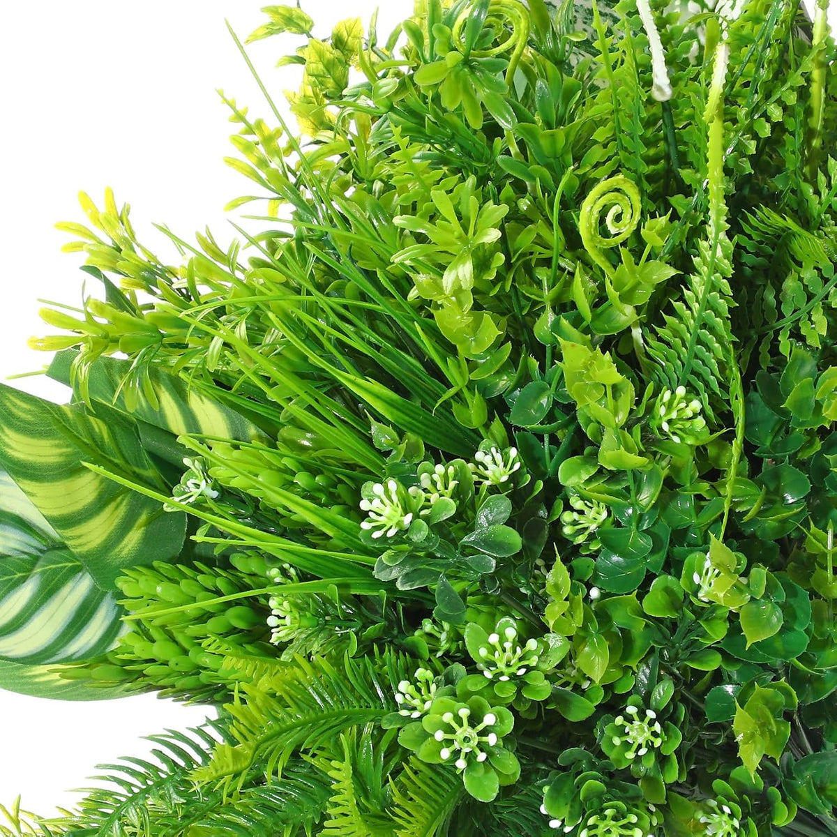 24 Pcs Artificial Outdoor Plants UV Proof, Greenery, Fresh Color