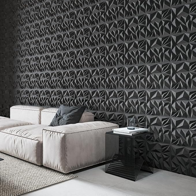 Art3d 33-Pack 3D Wall Panels for Interior Wall Decor, Modern Diamond Textured