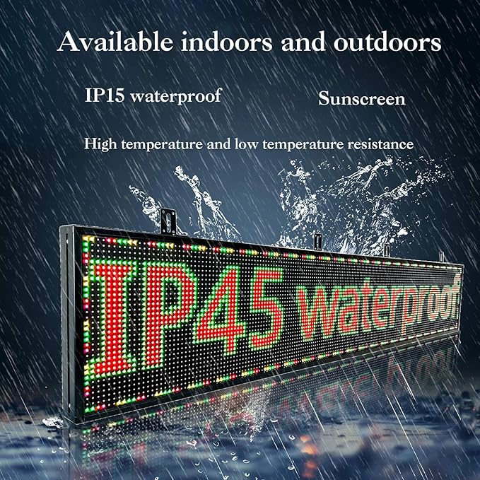 P10 77"X14"Programmable Led Sign Custom Scrolling Outdoor Digital D...