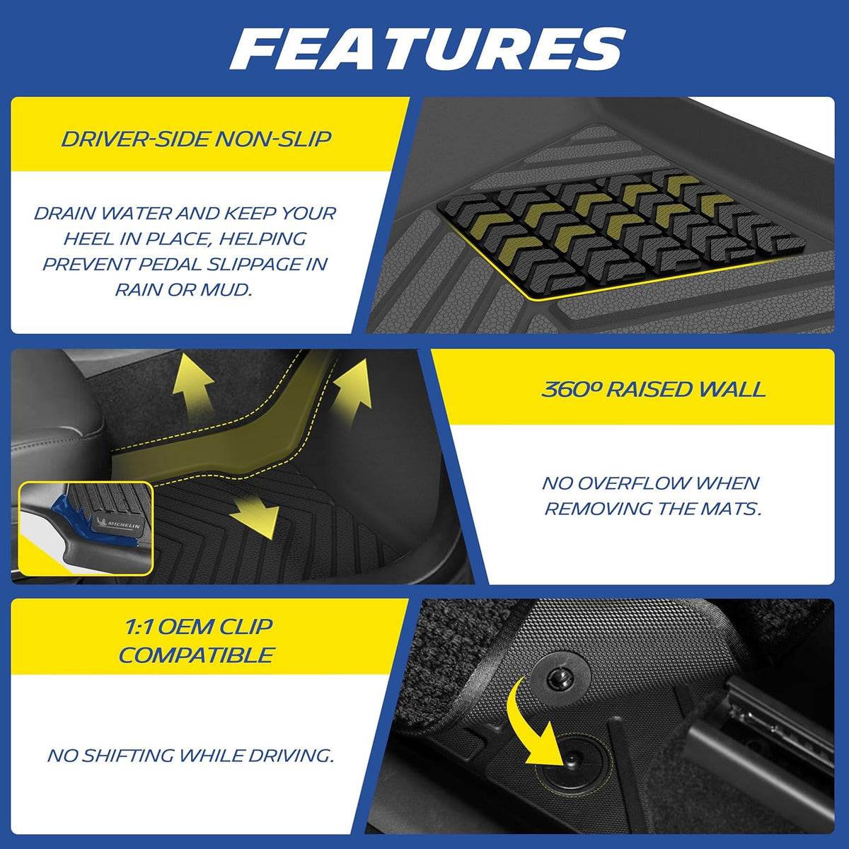 Michelin Vehicle Mats for 2024-2027 Tesla Model 3 (6 Piece)