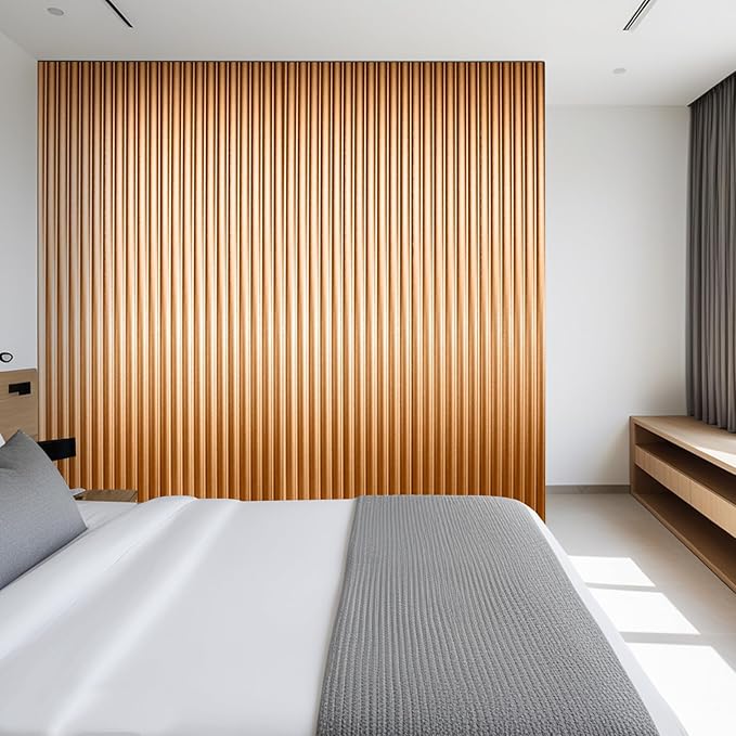 Art3dwallpanels Slat Wall Paneling, 8 Pack Wavy Grain Panel Wall Slats