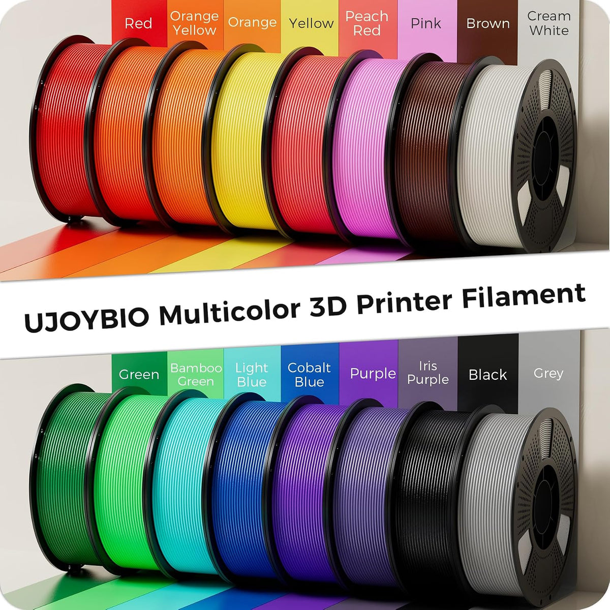 20 Color Bundle Elite PLA+ 3D Printer Filament, Multicolor Pack 4kg