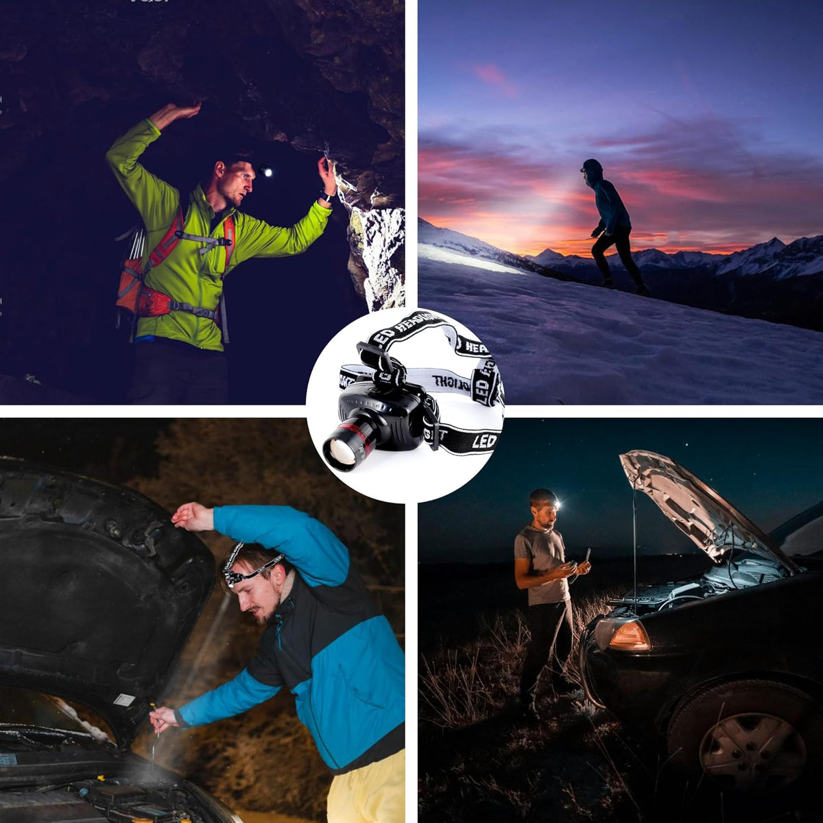 Car Roadside Emergency Kit with Jumper Cables Headlamp Car Safety Kits