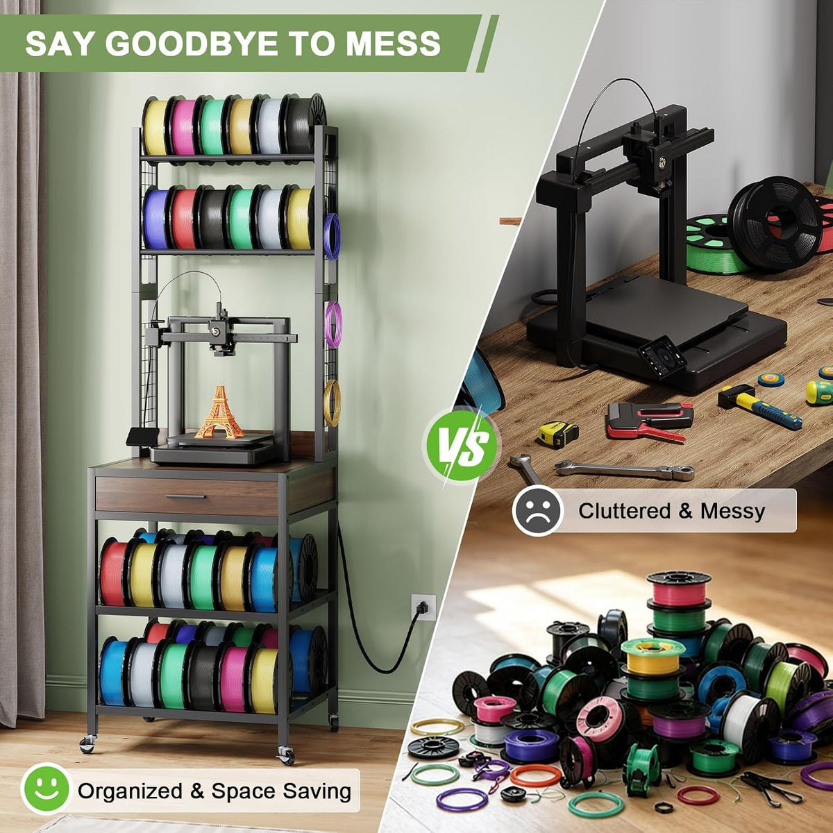 3D Printer Stand with Filament Storage,Shelf for 3D Printer
