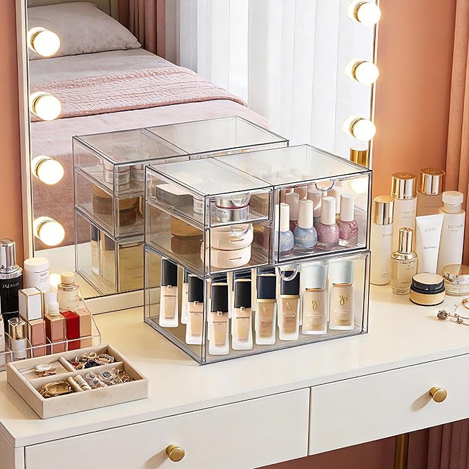 Prsildan Acrylic Drawer Makeup Organizer