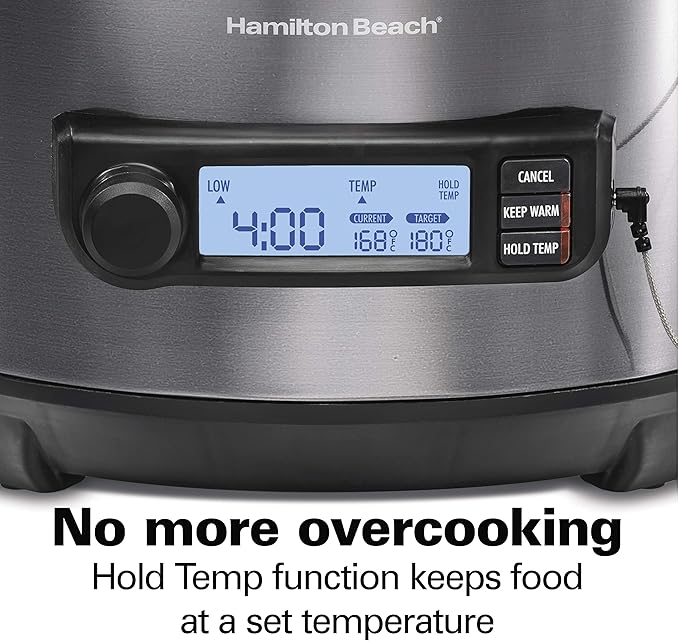 Hamilton Beach Portable 6 Quart Set & Forget Digital Programmable Slow Co...
